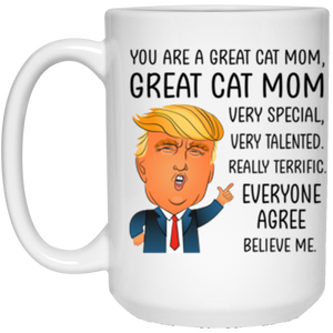 21504 15 oz. White Mug Cat Mom Trump