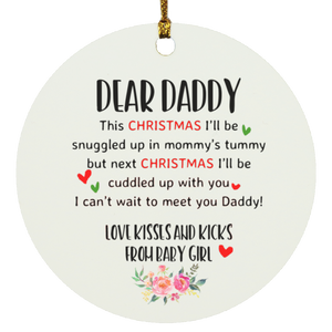 Dear Daddy From Baby Girl Circle Ornament