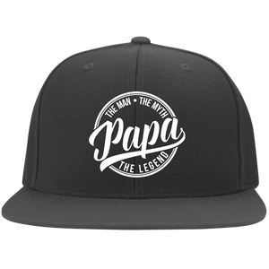 6297F Flat Bill Twill Flexfit Cap Papa