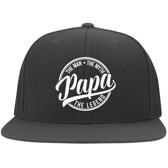 6297F Flat Bill Twill Flexfit Cap Papa