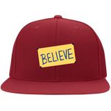 6297F Flat Bill Twill Flexfit Cap Believe