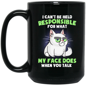 BM15OZ 15 oz. My Face Cat Black Mug