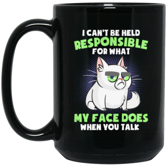 BM15OZ 15 oz. My Face Cat Black Mug