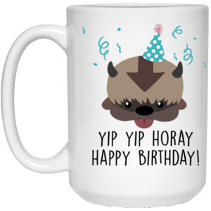 21504 15 oz. White Mug Yip Yip Birthday