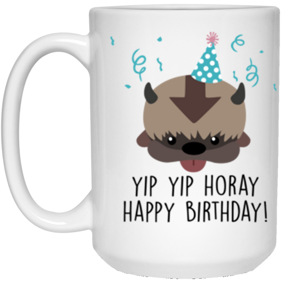 21504 15 oz. White Mug Yip Yip Birthday