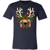 Pug Christmas Lights Reindeer T-Shirt