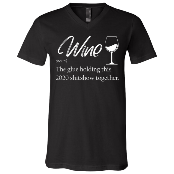 3005 Unisex Jersey SS V-Neck T-Shirt Wine