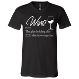 3005 Unisex Jersey SS V-Neck T-Shirt Wine