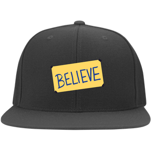 6297F Flat Bill Twill Flexfit Cap Believe