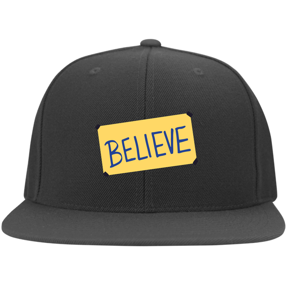 6297F Flat Bill Twill Flexfit Cap Believe