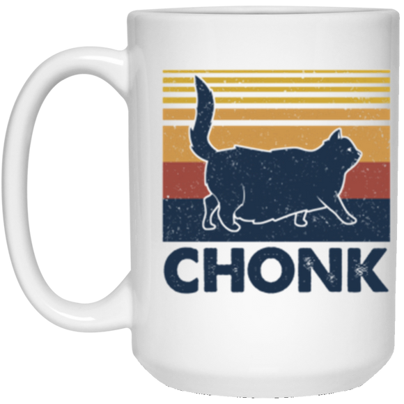 21504 15 oz. White Mug Cat Chonk ff 15oz