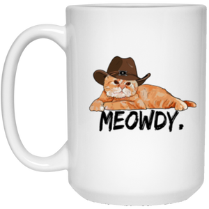 21504 15 oz. White Mug meowdy texas