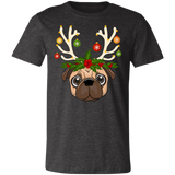 Pug Christmas Lights Reindeer T-Shirt