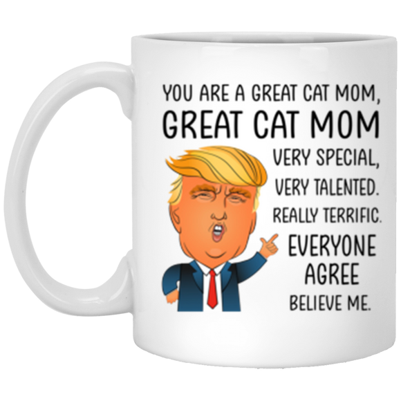 XP8434 11 oz. White Mug Cat Mom Trump