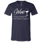 3005 Unisex Jersey SS V-Neck T-Shirt Wine