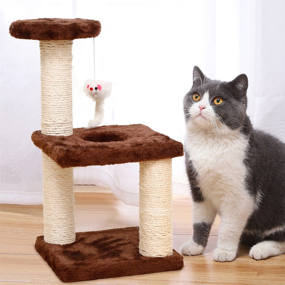 Cat Tower Kittens Pet Play House Cat Activity Tree Condo Scratching Sisal Post