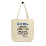 Customised Dear Mom Mother's Day Gifts Eco Tote Bag