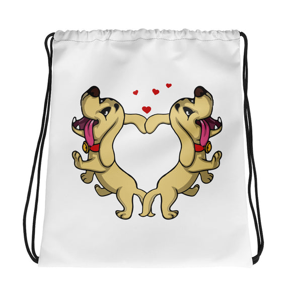 Women's Mother's Day Dog Heart Drawstring bag