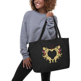 Women's Mother's Day Dog Heart Large organic tote bag