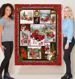 Christmas Tree And Presents On The Roof Of A Car Blanket 30x40