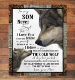 To My Son Love From Mom Wolf 50x60